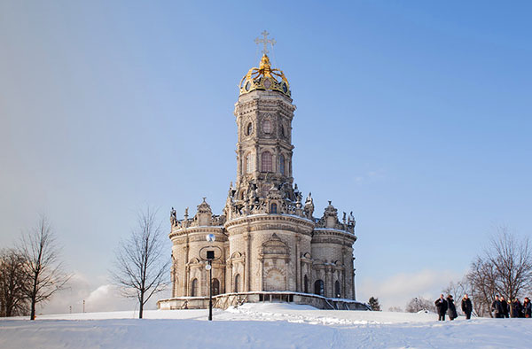 фото усадьба Дубровицы зимой Московская область - Dubrovitsi church photos