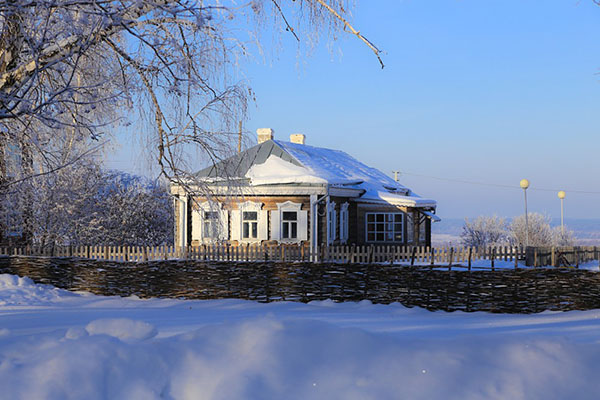 Рязанская область музей Есенина Константиново зимой. Konstantinovo Esenin museum
