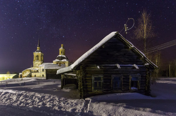 Вологодская область Чучеры Покрово церковь зимой